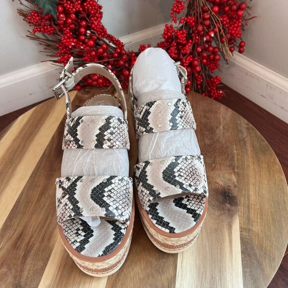 **SOLD****Vince Camuto Platform Wedge Sandals - Marsa 7M Namibia Snake - Picture 3 of 12